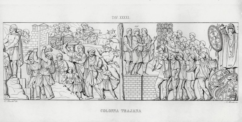La Colonna Trajana, Trajánův sloup od Italian School
