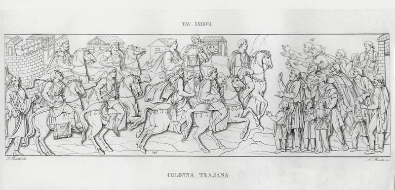 La Colonna Trajana, Trajánův sloup od Italian School