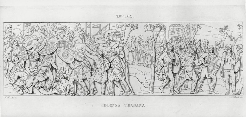 La Colonna Trajana, Trajánův sloup od Italian School