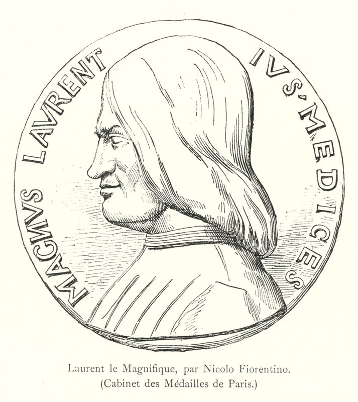Laurent the Magnificent, Nicolo Fiorentino, Cabinet des Medailles de Paris (rytina) od Italian School