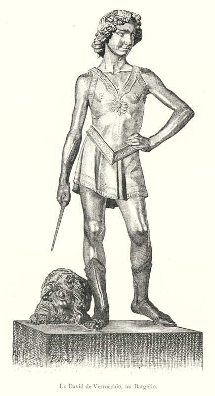 Le David de Verrocchio, au Bargello (rytina) od Italian School