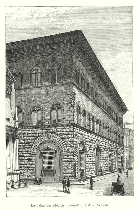 Palác Medici, nyní palác Riccardi (rytina) od Italian School