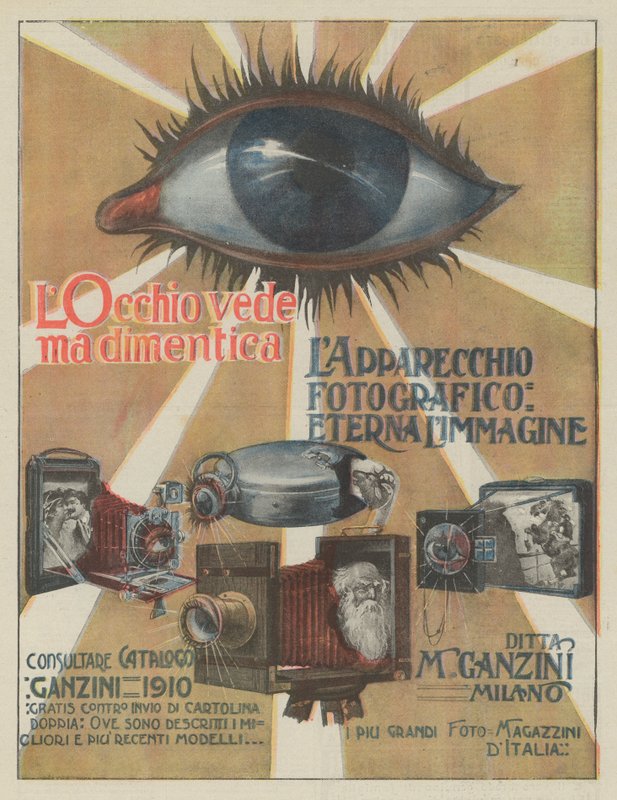 M Ganzini, Milán (barevná litografie) od Italian School