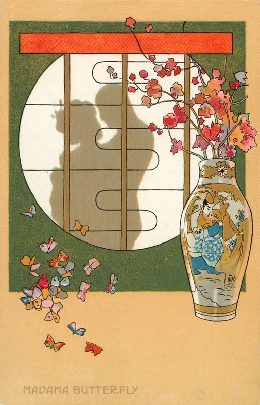 Madama Butterfly (barevná litografie) od Italian School
