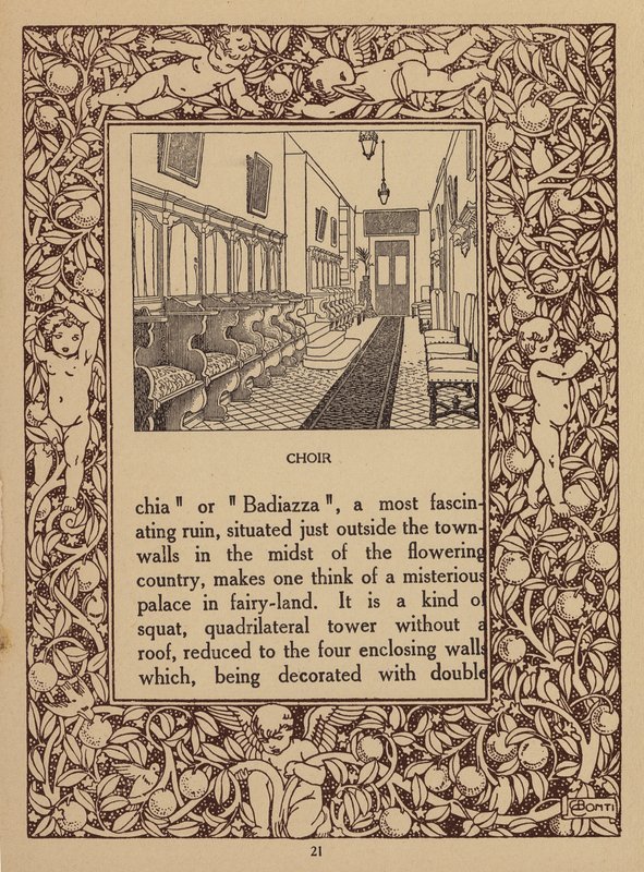 Stránka z prospektu hotelu San Domenico Palace, Taormina (litografie) od Italian School