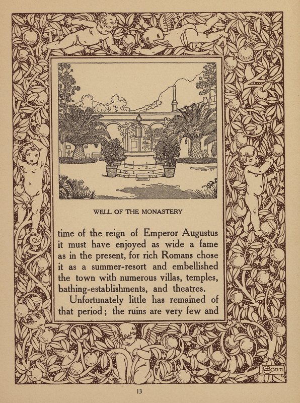 Stránka z prospektu hotelu San Domenico Palace, Taormina (litografie) od Italian School