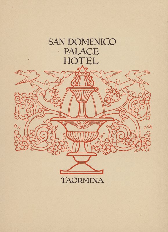 Stránka z prospektu hotelu San Domenico Palace, Taormina (litografie) od Italian School