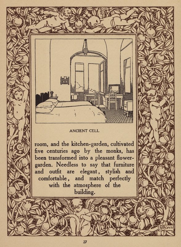Stránka z prospektu hotelu San Domenico Palace, Taormina (litografie) od Italian School