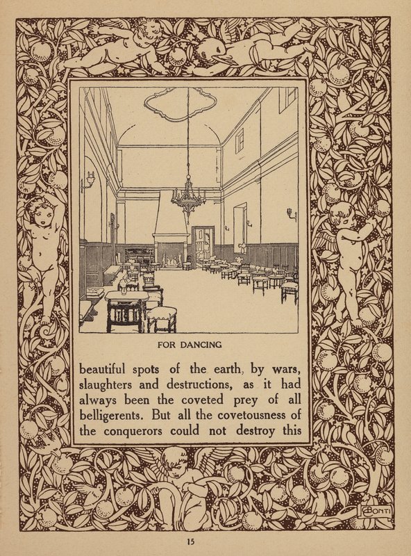 Stránka z prospektu hotelu San Domenico Palace, Taormina (litografie) od Italian School