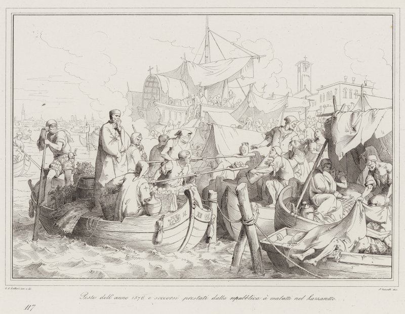 Mor roku 1576 a pomoc poskytovaná republikou nemocným v Lazzaretu od Italian School
