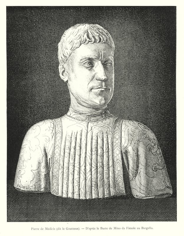 Pierre de Medici, nazývaný Goutty, podle busty Mino da Fiesole v Bargello (rytina) od Italian School