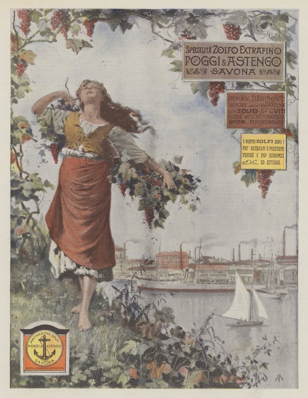 Poggi  Astengo (barevná litografie) od Italian School