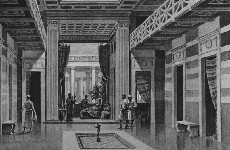 Pompeje: Dům tančícího fauna (litho) od Italian School
