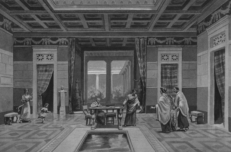 Pompeje: Dům Cornelia Rufa (litho) od Italian School