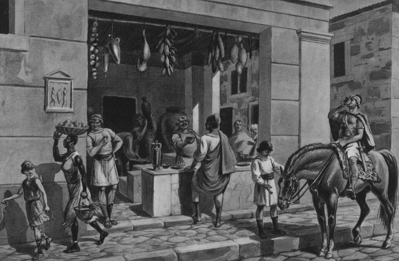 Pompeje: sklad (litho) od Italian School