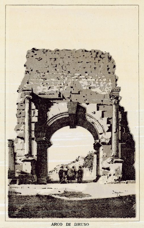 Řím: Arch of Drusus (litho) od Italian School