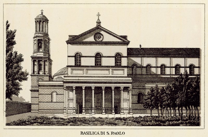Řím: Basilica Di S Paolo (litho) od Italian School
