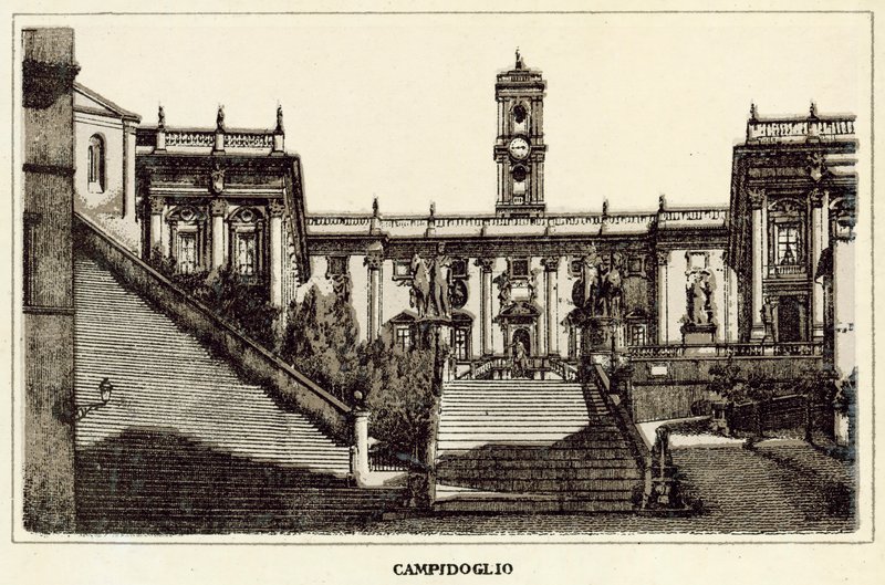 Řím: Campidoglio (litho) od Italian School