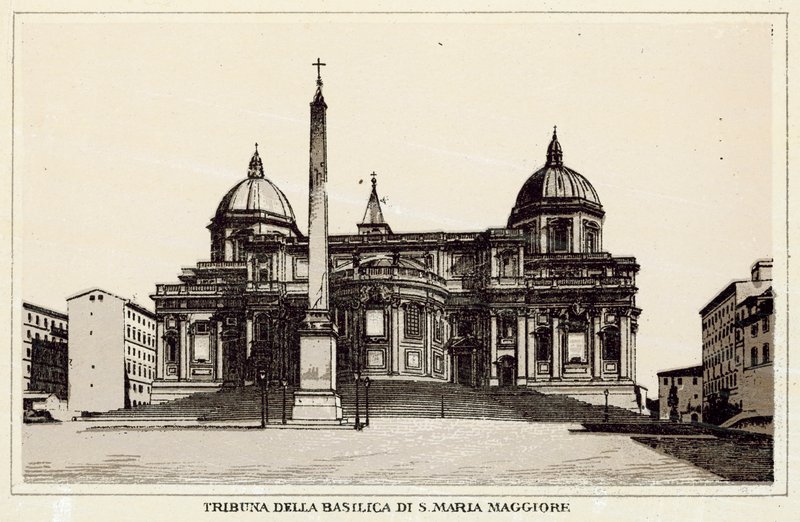Řím: Tribuna baziliky S Maria Maggiore (litho) od Italian School
