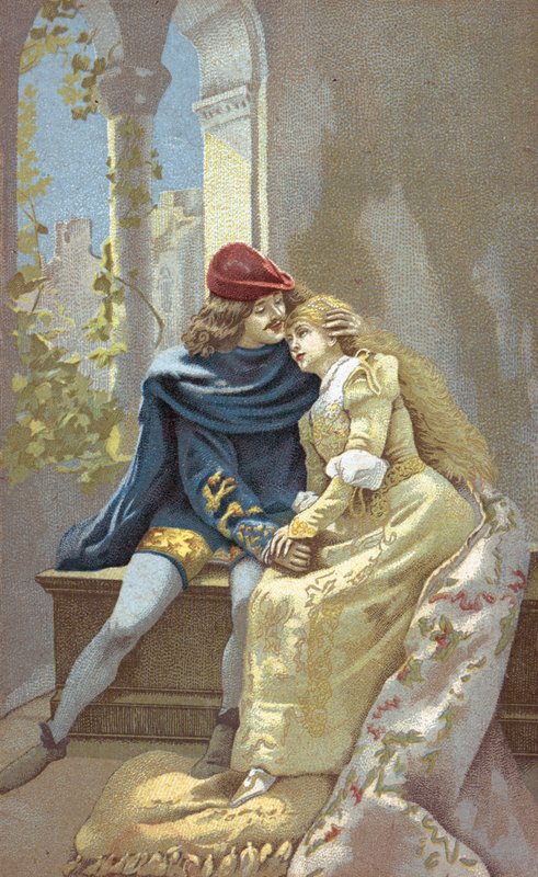 Romeo a Julie (barevná litografie) od Italian School