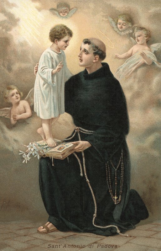 Svatý Antonín Paduánský (barevná litografie) od Italian School