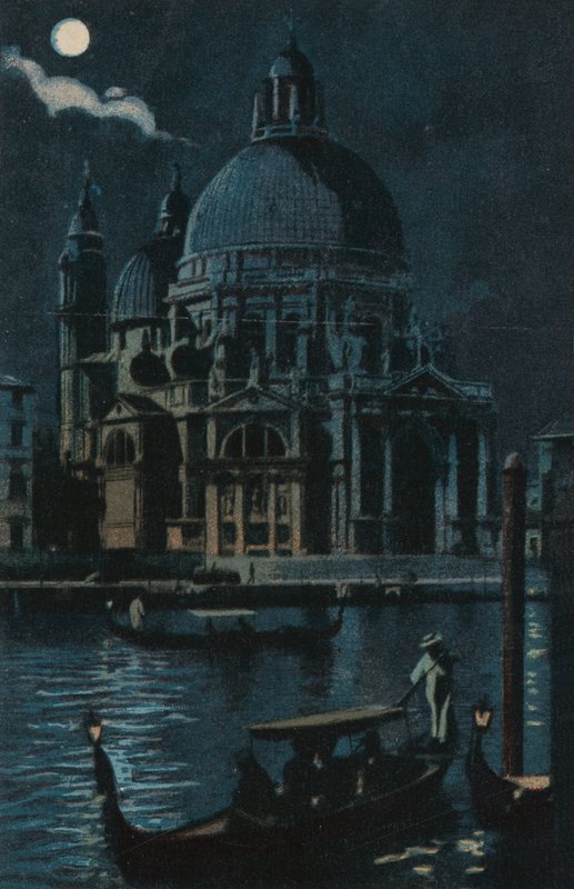 Santa Maria della Salute (barevná litografie) od Italian School