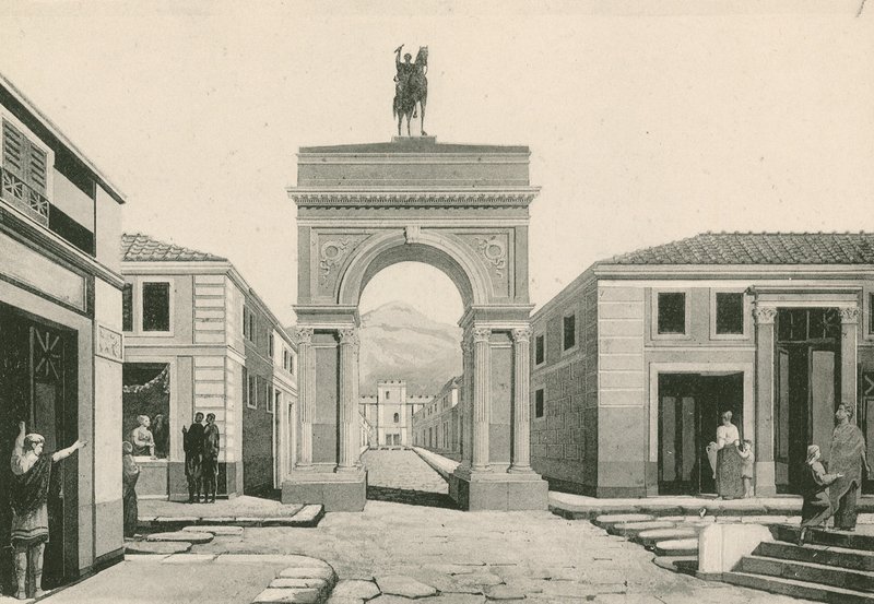 Caligulův oblouk tak, jak byl (hlubotisk) od Italian School