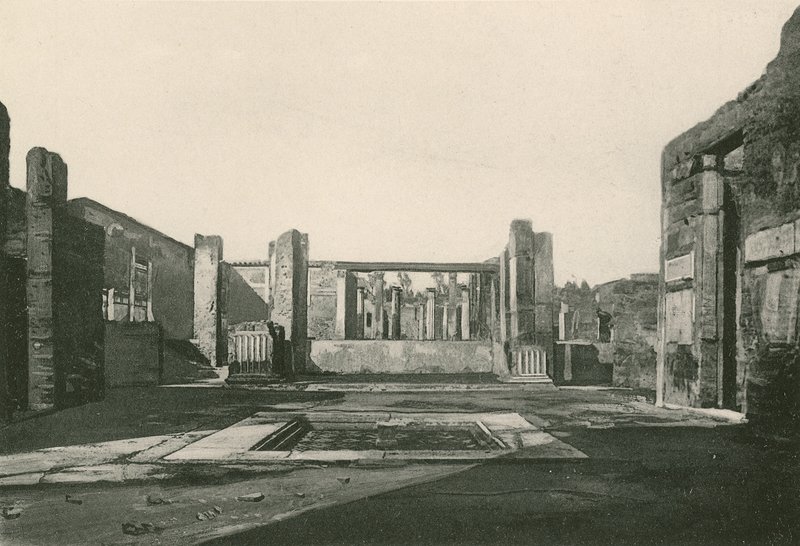 Atrium domu Cassia tak, jak je (hlubotisk) od Italian School