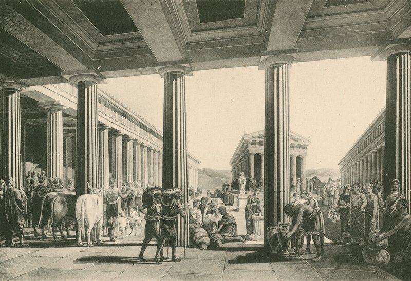 Burza v trojúhelníkovém fóru (hlubotisk) od Italian School