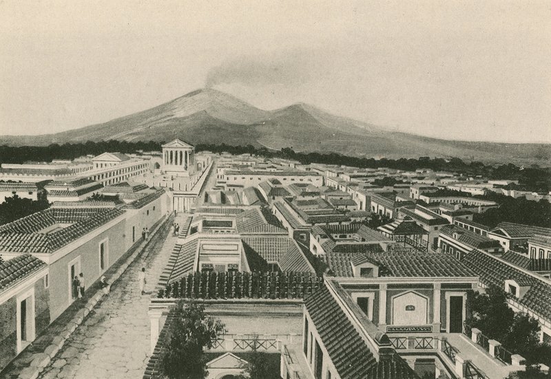 Panorama Pompejí, jak to bylo (hlubotisk) od Italian School