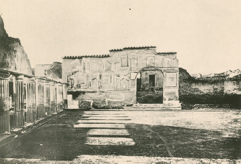 Stabian Baths - nádvoří štuků tak, jak je (hlubotisk) od Italian School