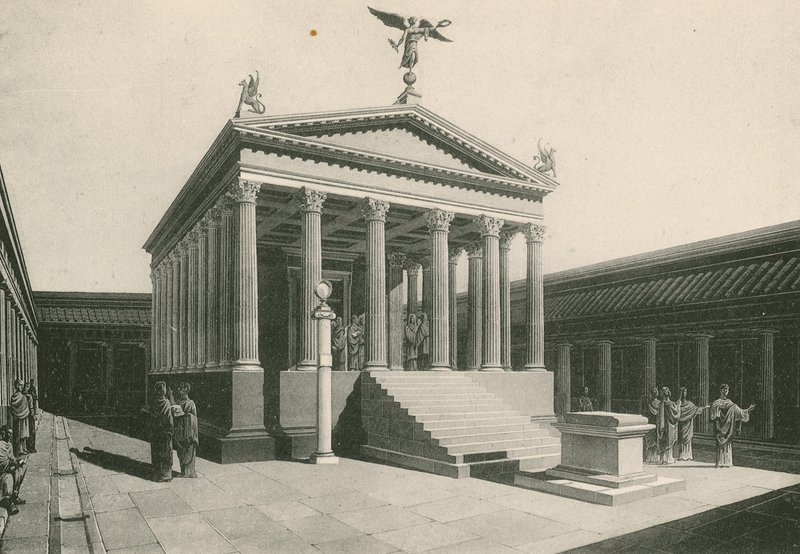 Apollónův chrám tak, jak byl (hlubotisk) od Italian School