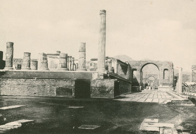 Jovův chrám a Neronův oblouk tak, jak jsou (hlubotisk) od Italian School