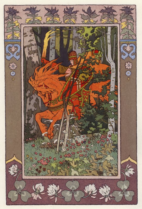 Ilustrace pro Vassilisu The Beautiful (barevné lito) od Ivan Yakovlevich Bilibin