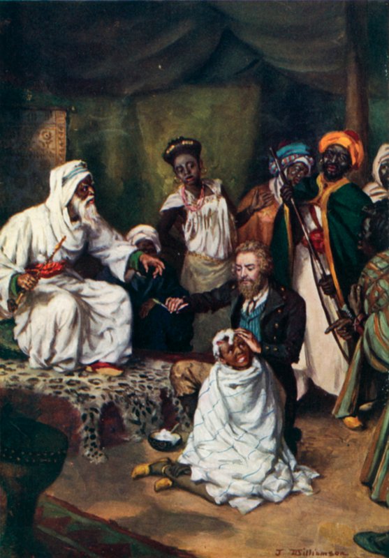 Mungo Park, zaměstnán jako holič emírem Alim od J. Williamson