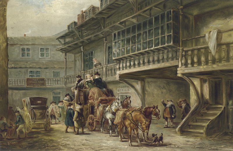 Oxford Arms, Warwick Lane, Londýn (chromolitho) od J.C. Maggs