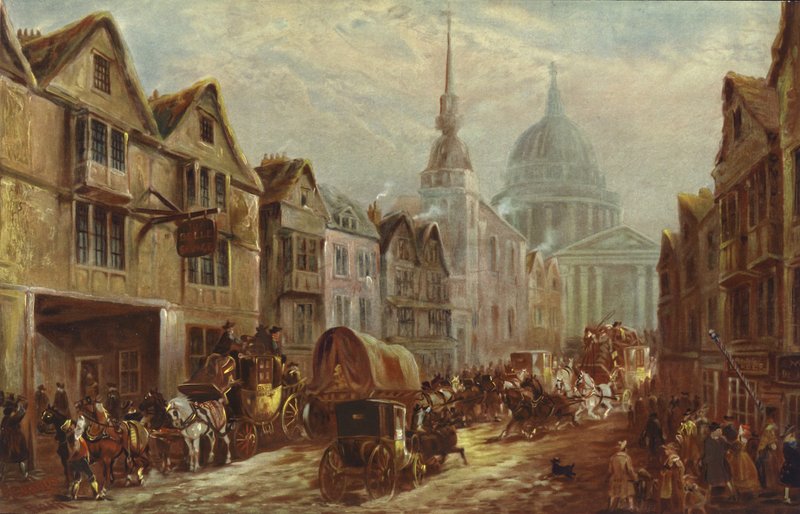 Vstup do La Belle Sauvage Inn Yard, Ludgate Hill, Londýn od J.C. Maggs