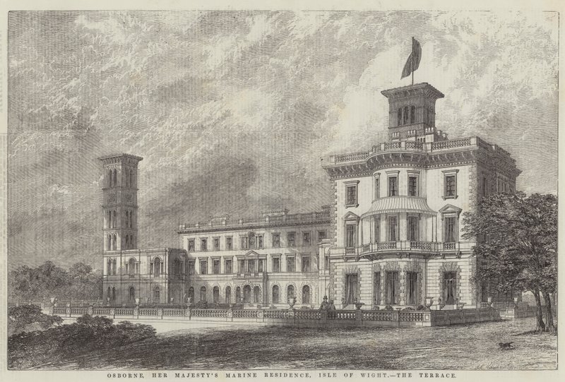 Osborne, námořní rezidence Jejího Veličenstva, Isle of Wight, Terasa od J.L. Williams