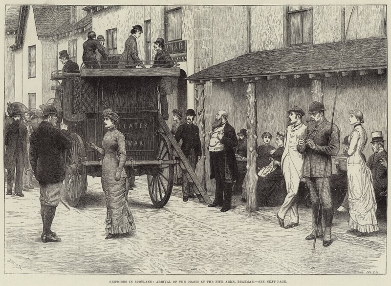 Náčrtky ve Skotsku, Příjezd trenéra do Fife Arms, Braemar od J.M.L. Ralston