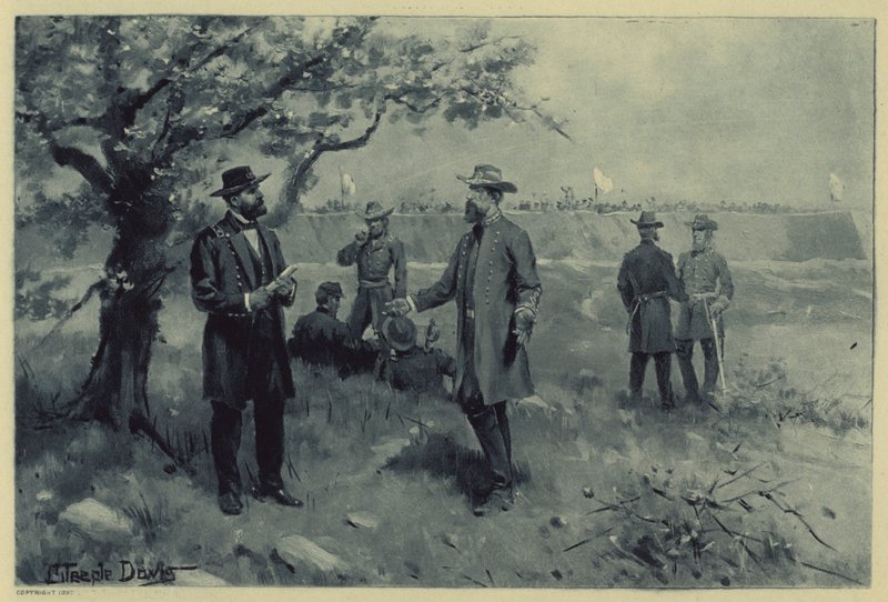 Vzdání se Pembertonu Grantovi (litho) od J. (after) Steeple Davis