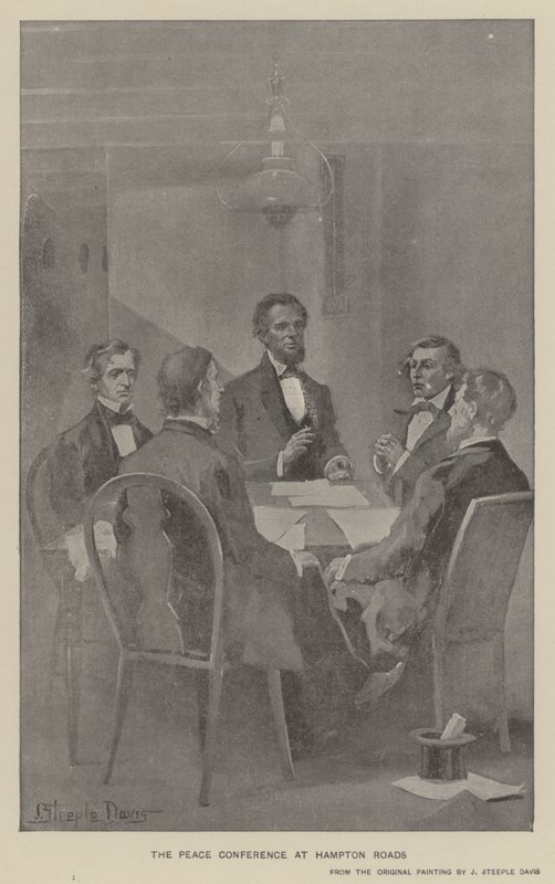 Mírová konference v Hampton Roads (litho) od J. (after) Steeple Davis