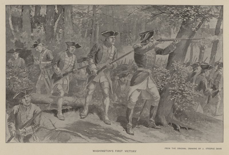 První vítězství Washingtonu (litho) od J. (after) Steeple Davis