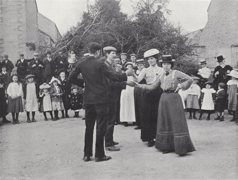 Northumbrijský Baalův oheň, tanec vesničanů od J. Benjamin Stone