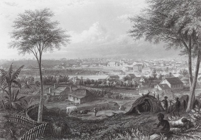 Austrálie: Brisbane (rytina) od J. C. Armytage