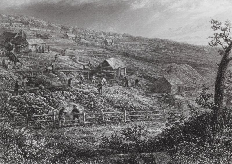 Austrálie: Concordia Gold Mines (rytina) od J. C. Armytage