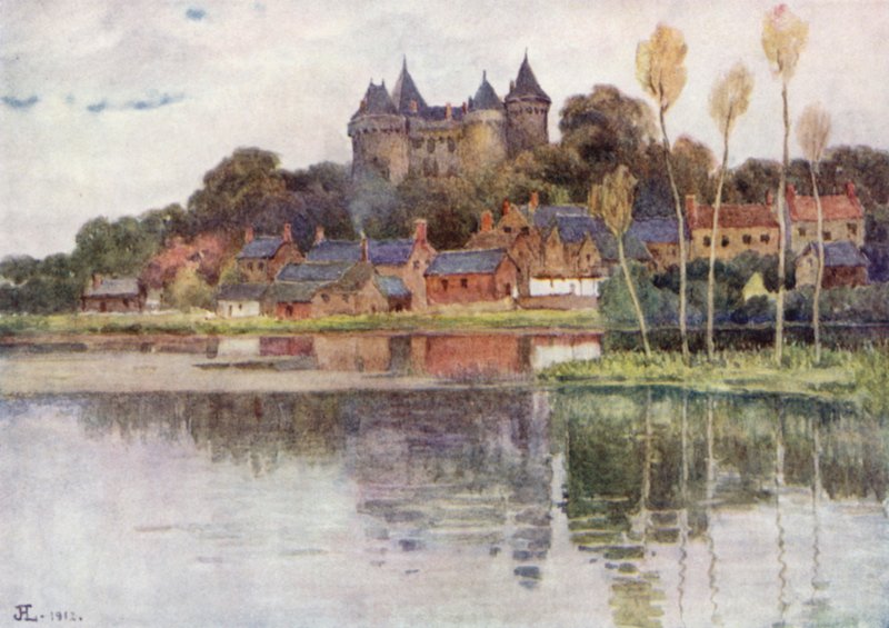 Chateau de Combourg (barevné lito) od J. Hardwicke Lewis