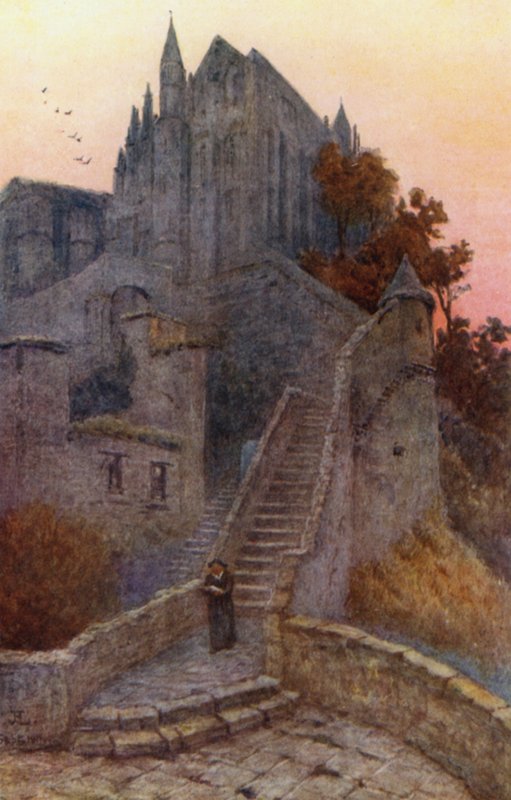 The Wonder, Mont St Michel (barevné lito) od J. Hardwicke Lewis
