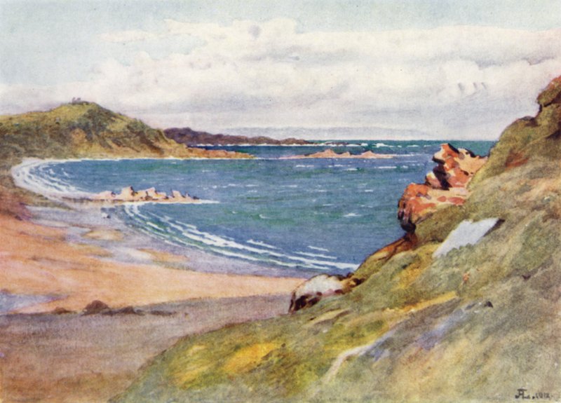 St Lunaire, s Cap Frehel v dálce (barevné lito) od J. Hardwicke Lewis