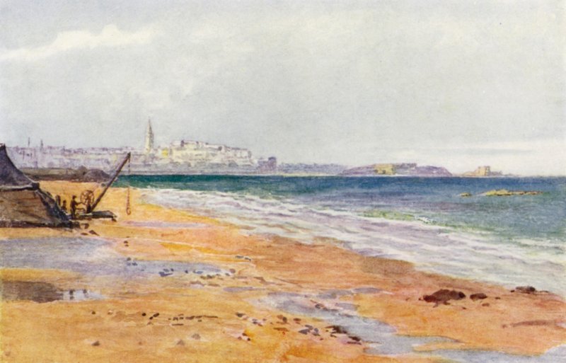 St Malo, Grand a Petit Bey, z Rochebonne (barva lito) od J. Hardwicke Lewis