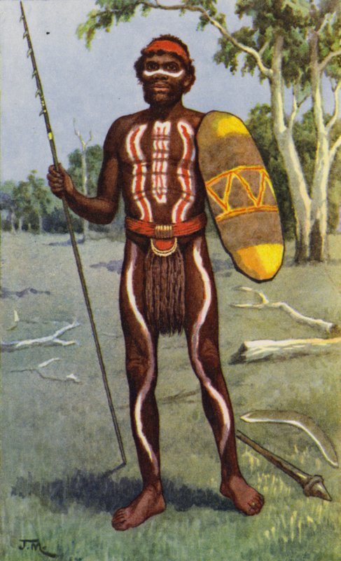 Australský domorodec (barva litho) od J. Macfarlane